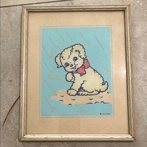 Vintage Magic Picture Dog Illustration Framed Art